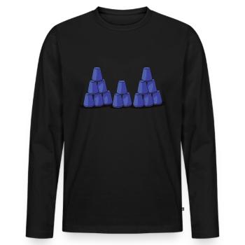 Empilage de gobelets Speed Stacker - T-shirt manches longues Premium bio Homme - noir - Devant - Nico (187cm)