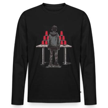 Stapeln Von Bechern Speed Stacker - Männer Premium Bio Langarmshirt - Schwarz - Vorne - Nico (187cm)