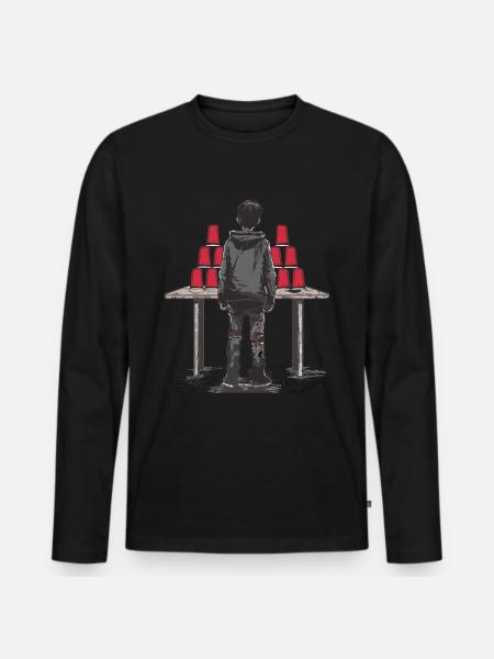Stacking Cups Speed Stacker - Men's Premium Organic Long Sleeve Shirt - black
