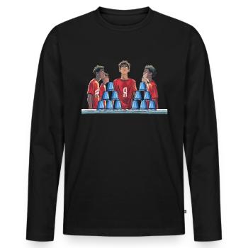 Empilage de gobelets Speed Stacker - T-shirt manches longues Premium bio Homme - noir - Devant - Nico (187cm)