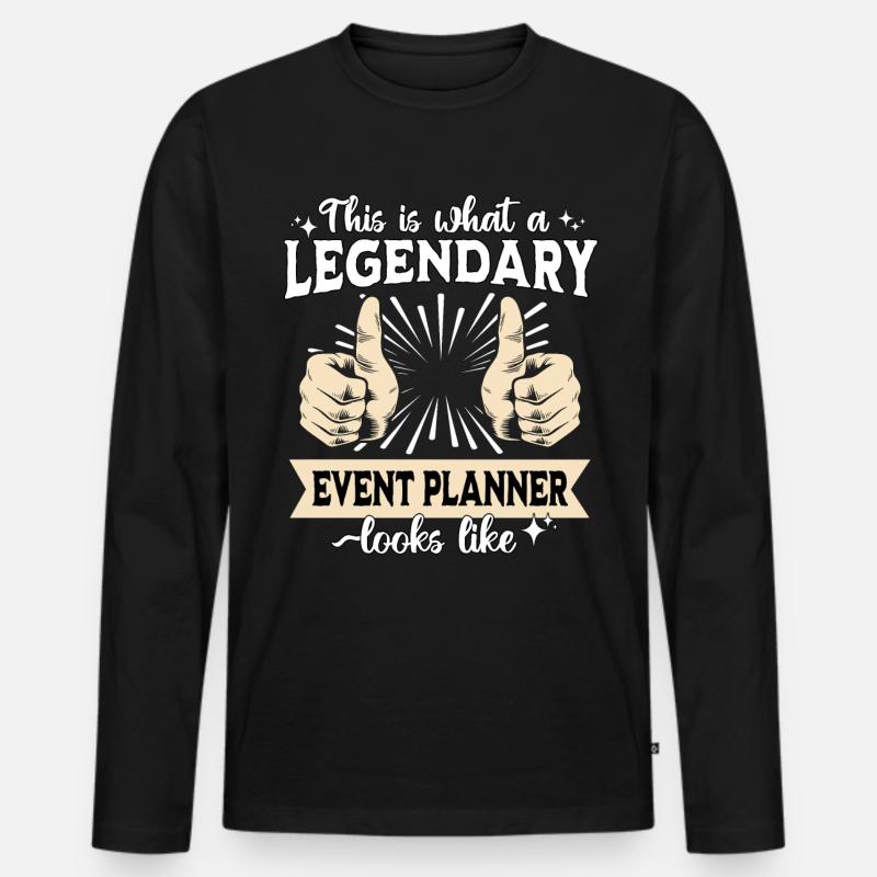 Legendärer Event Planer - Männer Premium Bio Langarmshirt - Schwarz