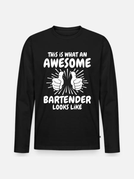 Bartender Barmaid - Men's Premium Organic Long Sleeve Shirt - black