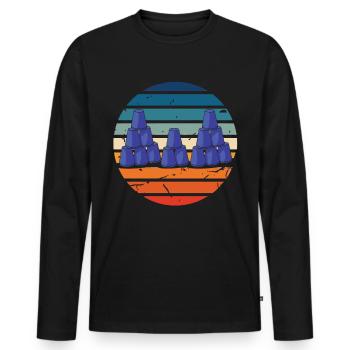 Stapeln Von Bechern Speed Stacker - Männer Premium Bio Langarmshirt - Schwarz - Vorne - Nico (187cm)