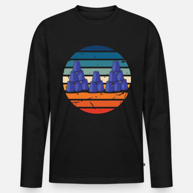 Stacking Cups Speed Stacker - Men's Premium Organic Long Sleeve Shirt - black