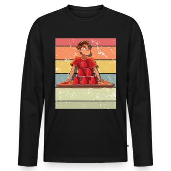 Empilage de gobelets Speed Stacker - T-shirt manches longues Premium bio Homme - noir - Devant - Nico (187cm)