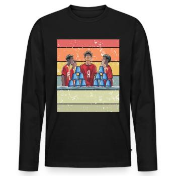 Empilage de gobelets Speed Stacker - T-shirt manches longues Premium bio Homme - noir - Devant - Nico (187cm)