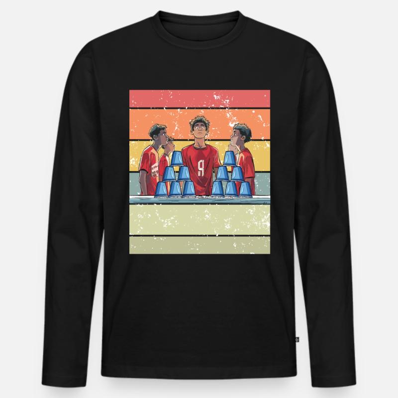 Stapeln Von Bechern Speed Stacker - Männer Premium Bio Langarmshirt - Schwarz