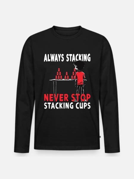 Stacking Cups Speed Stacker - Men's Premium Organic Long Sleeve Shirt - black
