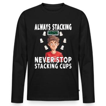 Stapeln Von Bechern Speed Stacker - Männer Premium Bio Langarmshirt - Schwarz - Vorne - Nico (187cm)