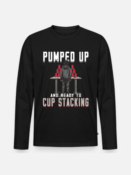 Stacking Cups Speed Stacker - Men's Premium Organic Long Sleeve Shirt - black