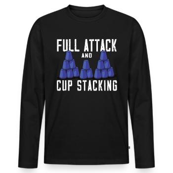Stapeln Von Bechern Speed Stacker - Männer Premium Bio Langarmshirt - Schwarz - Vorne - Nico (187cm)