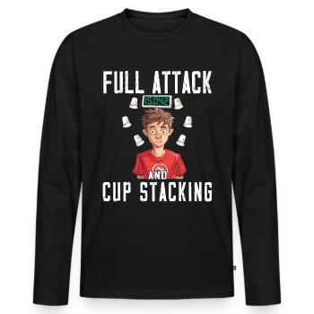 Empilage de gobelets Speed Stacker - T-shirt manches longues Premium bio Homme - noir - Devant - Nico (187cm)