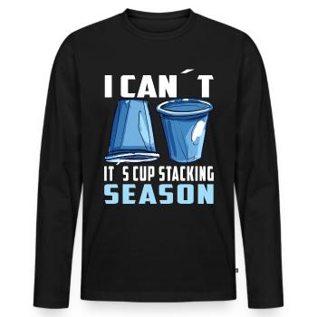 Stapeln Von Bechern Speed Stacker - Männer Premium Bio Langarmshirt - Schwarz - Vorne - Nico (187cm)