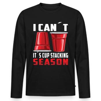 Stapeln Von Bechern Speed Stacker - Männer Premium Bio Langarmshirt - Schwarz - Vorne - Nico (187cm)