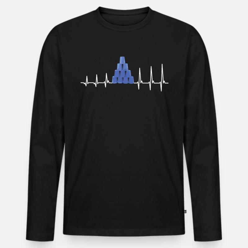 Empilage de gobelets Speed Stacker - T-shirt manches longues Premium bio Homme - noir