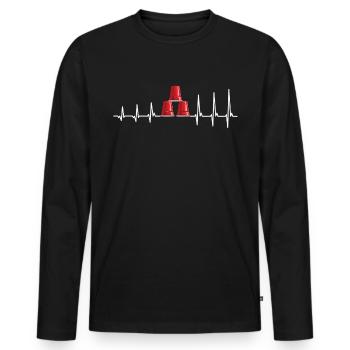 Empilage de gobelets Speed Stacker - T-shirt manches longues Premium bio Homme - noir - Devant - Nico (187cm)