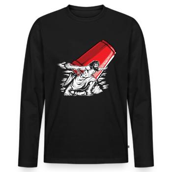 Empilage de gobelets Speed Stacker - T-shirt manches longues Premium bio Homme - noir - Devant - Nico (187cm)