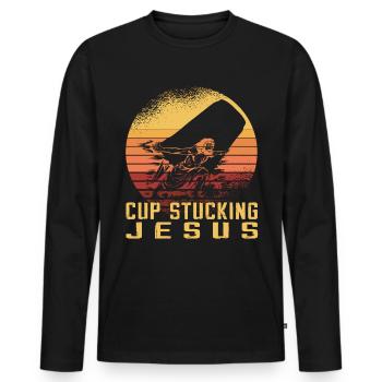 Stapeln Von Bechern Speed Stacker - Männer Premium Bio Langarmshirt - Schwarz - Vorne - Nico (187cm)