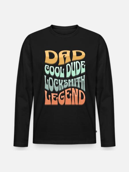 Dad Locksmith - Men's Premium Organic Long Sleeve Shirt - black