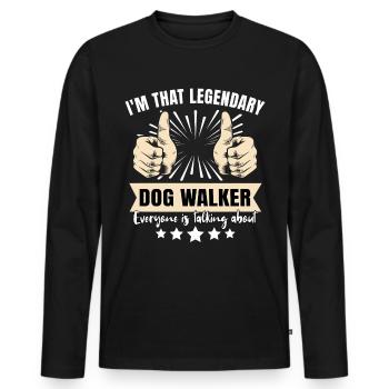 Legendary Dog Walker - Men's Premium Organic Long Sleeve Shirt - black - Front - Nico (187cm)