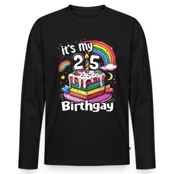 C’est ma naissancegay naissance-gay lgbt gay - T-shirt manches longues Premium bio Homme - noir - Devant - Nico (187cm)