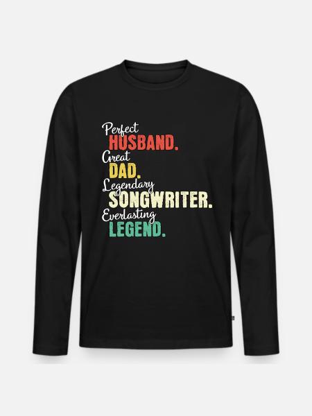 Songwriter Dad - Men's Premium Organic Long Sleeve Shirt - black
