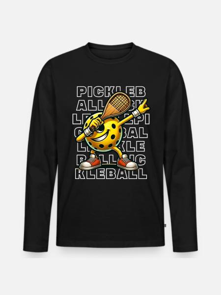 Pickleball - Men's Premium Organic Long Sleeve Shirt - black