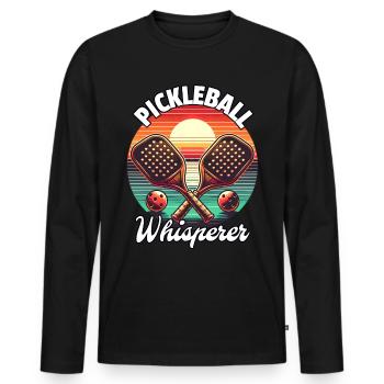 Pickleball Whisperer - Männer Premium Bio Langarmshirt - Schwarz - Vorne - Nico (187cm)