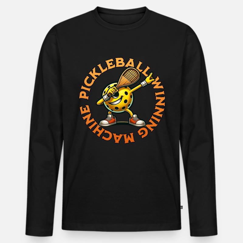 Pickleball Gewinner - Männer Premium Bio Langarmshirt - Schwarz
