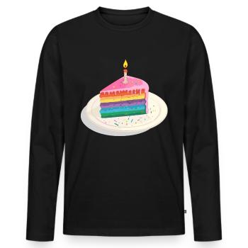 Anniversaire Naissancegay Naissance-gay Gay Gay - T-shirt manches longues Premium bio Homme - noir - Devant - Nico (187cm)