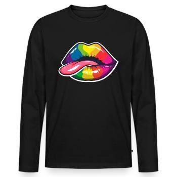Anniversaire Naissancegay Naissance-gay Gay Gay - T-shirt manches longues Premium bio Homme - noir - Devant - Nico (187cm)