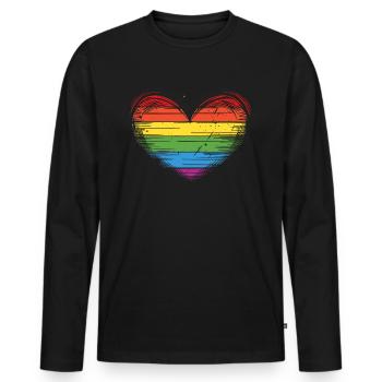 Anniversaire Naissancegay Naissance-gay Gay Gay - T-shirt manches longues Premium bio Homme - noir - Devant - Nico (187cm)