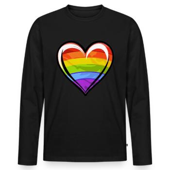 Anniversaire Naissancegay Naissance-gay Gay Gay - T-shirt manches longues Premium bio Homme - noir - Devant - Nico (187cm)