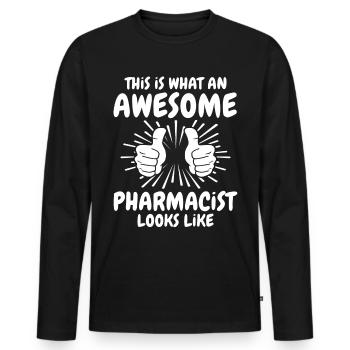 Pharmacist - Men's Premium Organic Long Sleeve Shirt - black - Front - Nico (187cm)