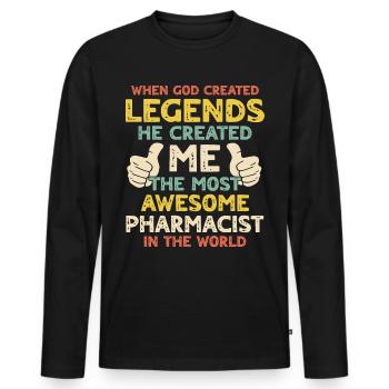 Pharmacist - Men's Premium Organic Long Sleeve Shirt - black - Front - Nico (187cm)