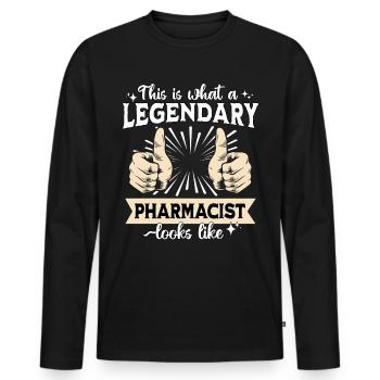 Legendärer Pharmazeut - Männer Premium Bio Langarmshirt - Schwarz - Vorne - Nico (187cm)