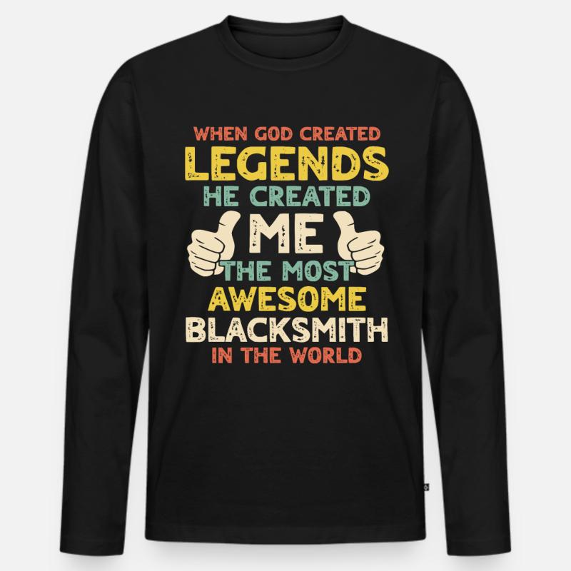 Schmied - Männer Premium Bio Langarmshirt - Schwarz