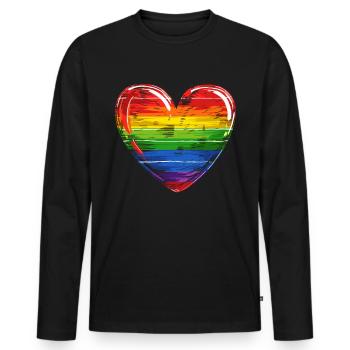 Anniversaire Naissancegay Naissance-gay Gay Gay - T-shirt manches longues Premium bio Homme - noir - Devant - Nico (187cm)