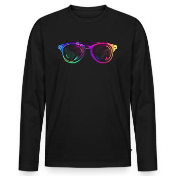 Anniversaire Naissancegay Naissance-gay Gay Gay - T-shirt manches longues Premium bio Homme - noir - Devant - Nico (187cm)