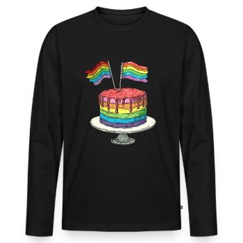 Anniversaire Naissancegay Naissance-gay Gay Gay - T-shirt manches longues Premium bio Homme - noir - Devant - Nico (187cm)