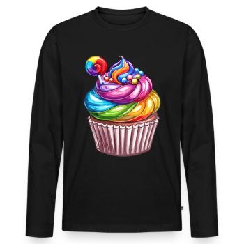 Anniversaire Naissancegay Naissance-gay Gay Gay - T-shirt manches longues Premium bio Homme - noir - Devant - Nico (187cm)