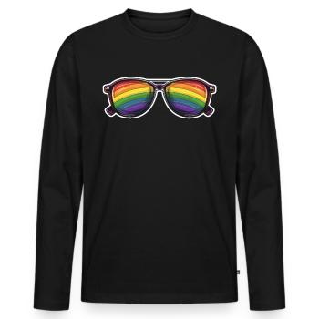 Anniversaire Naissancegay Naissance-gay Gay Gay - T-shirt manches longues Premium bio Homme - noir - Devant - Nico (187cm)
