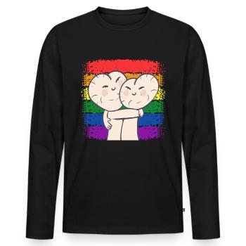Anniversaire Naissancegay Naissance-gay Gay Gay - T-shirt manches longues Premium bio Homme - noir - Devant - Nico (187cm)