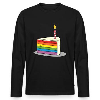 Anniversaire Naissancegay Naissance-gay Gay Gay - T-shirt manches longues Premium bio Homme - noir - Devant - Nico (187cm)