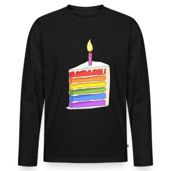 Anniversaire Naissancegay Naissance-gay Gay Gay - T-shirt manches longues Premium bio Homme - noir - Devant - Nico (187cm)