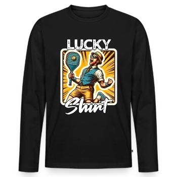 Joueur de pickleball - T-shirt manches longues Premium bio Homme - noir - Devant - Nico (187cm)