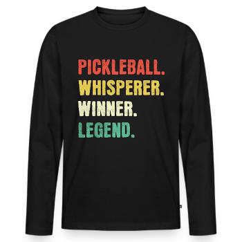 Pickleball Whisperer Pickleball Légende - T-shirt manches longues Premium bio Homme - noir - Devant - Nico (187cm)