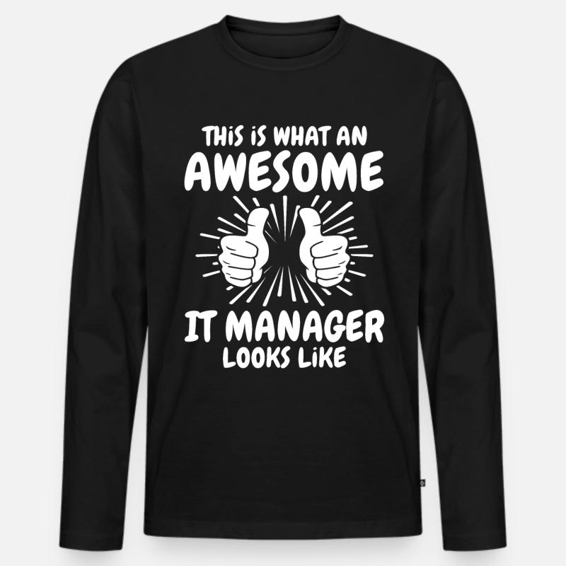 IT Manager - Männer Premium Bio Langarmshirt - Schwarz