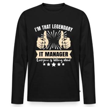 Legendärer IT Manager - Männer Premium Bio Langarmshirt - Schwarz - Vorne - Nico (187cm)