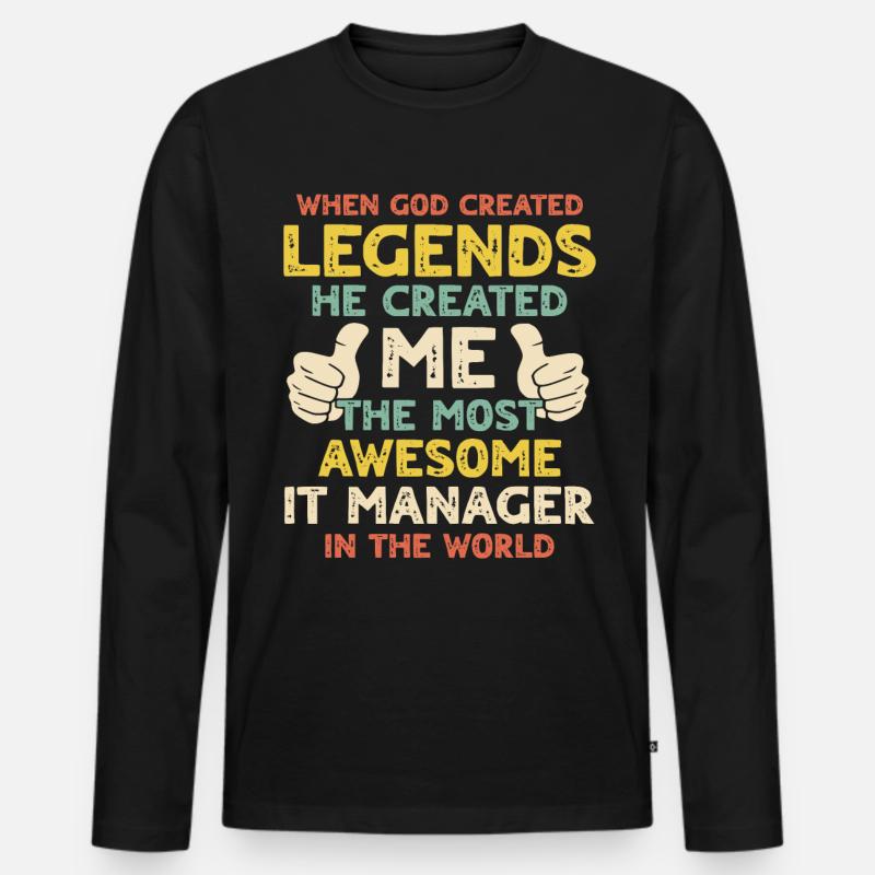 IT Manager - Männer Premium Bio Langarmshirt - Schwarz
